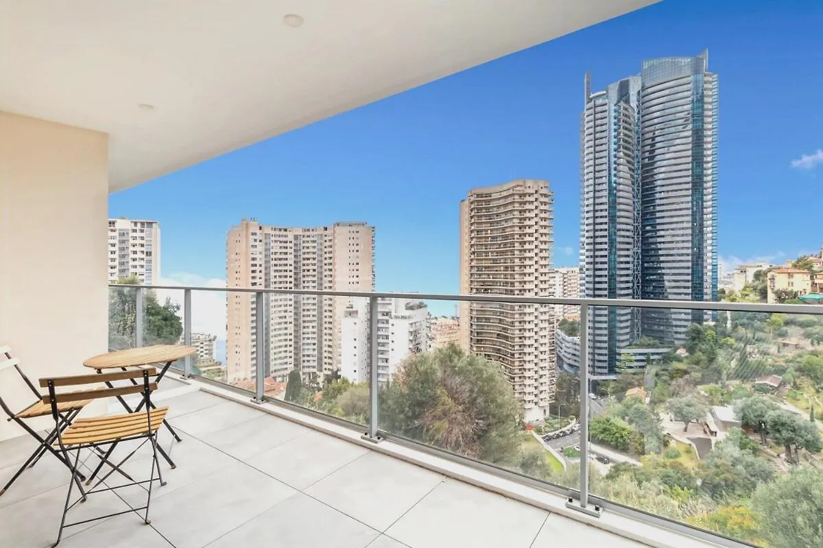 Apartament Sun Paradise -Stylish Flat-Rooftop Pool Access-Monaco View Beausoleil Francja