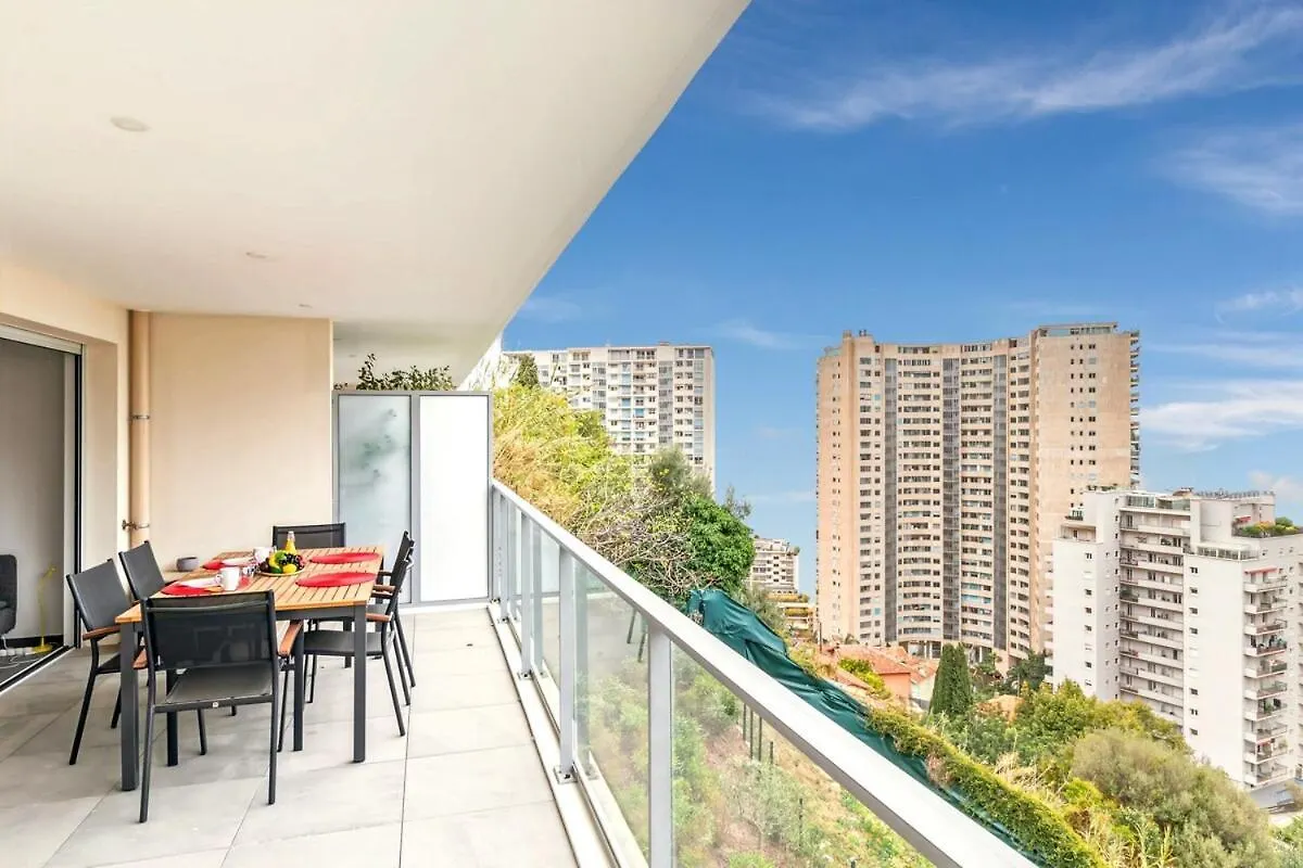 Apartament Sun Paradise -Stylish Flat-Rooftop Pool Access-Monaco View Beausoleil Francja